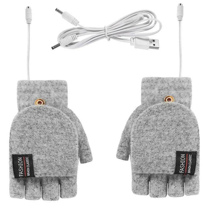 Mitaines chauffantes USB de bureau, à rabat, sans batterie
