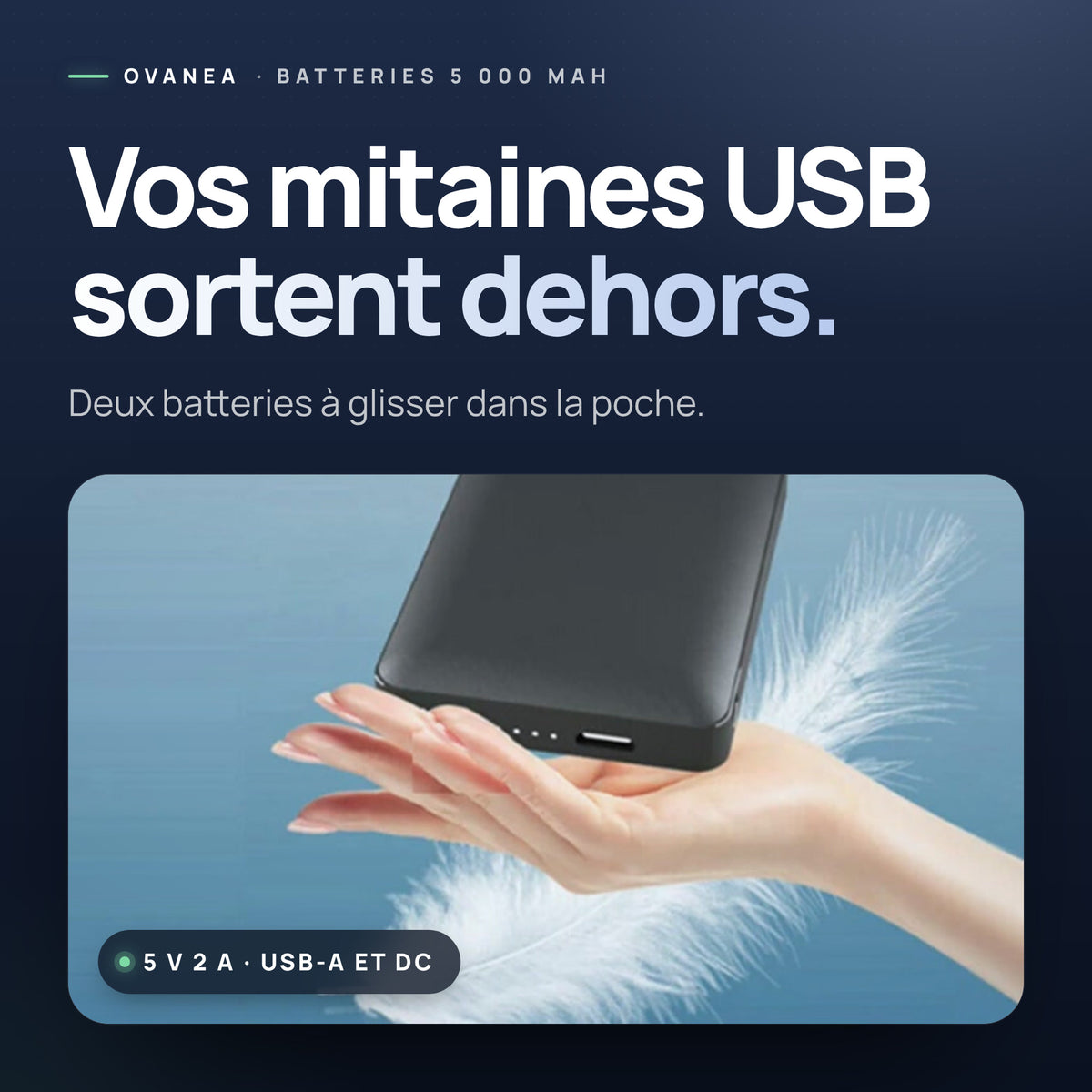 Visuel OVANEA : Vos mitaines USB sortent dehors.