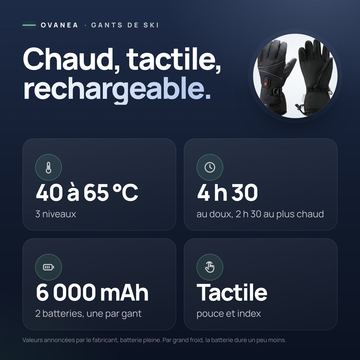 Visuel OVANEA : Chaud, tactile, rechargeable.