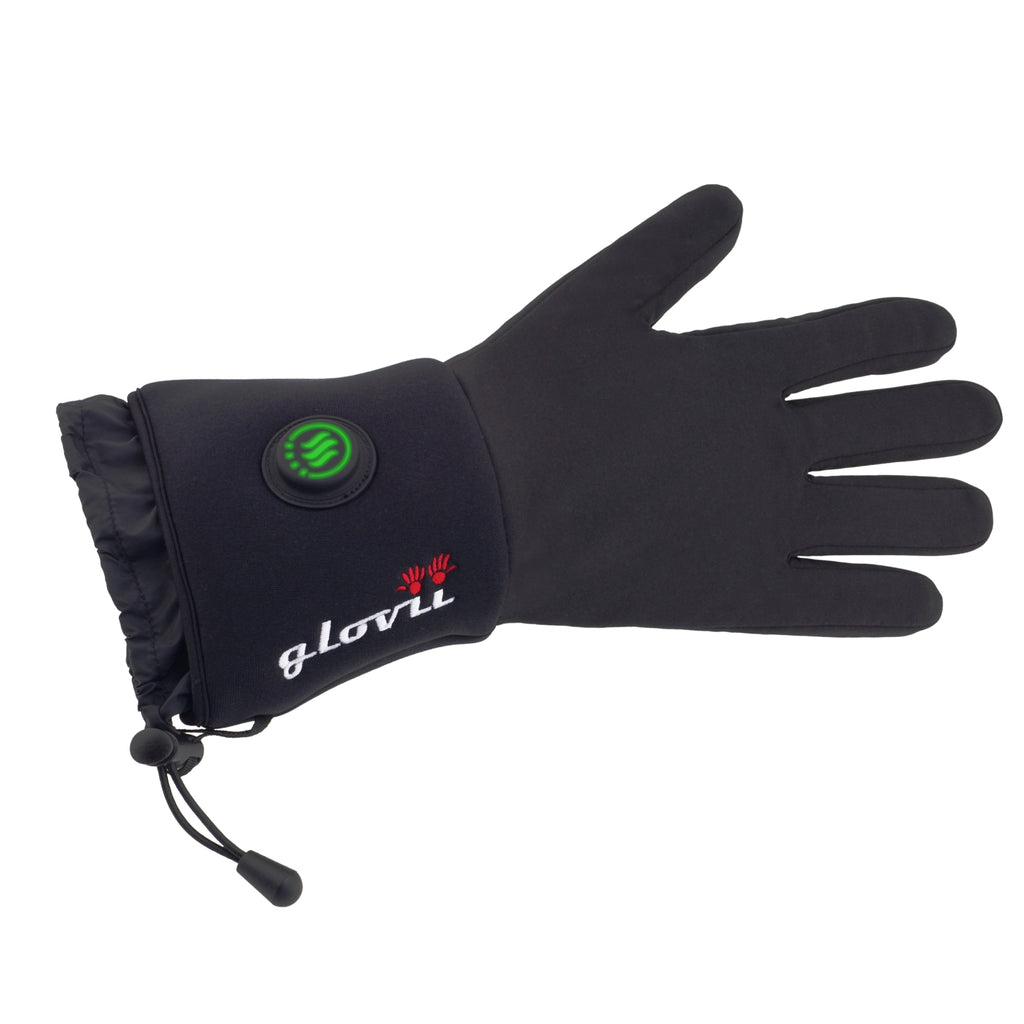 Gant chauffant allumé, bouton au poignet