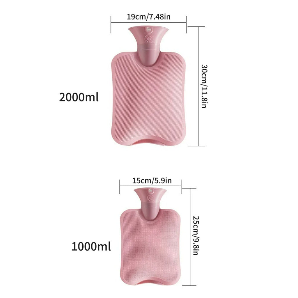 Dimensions de la bouillotte : 2 litres, 19 x 30 cm