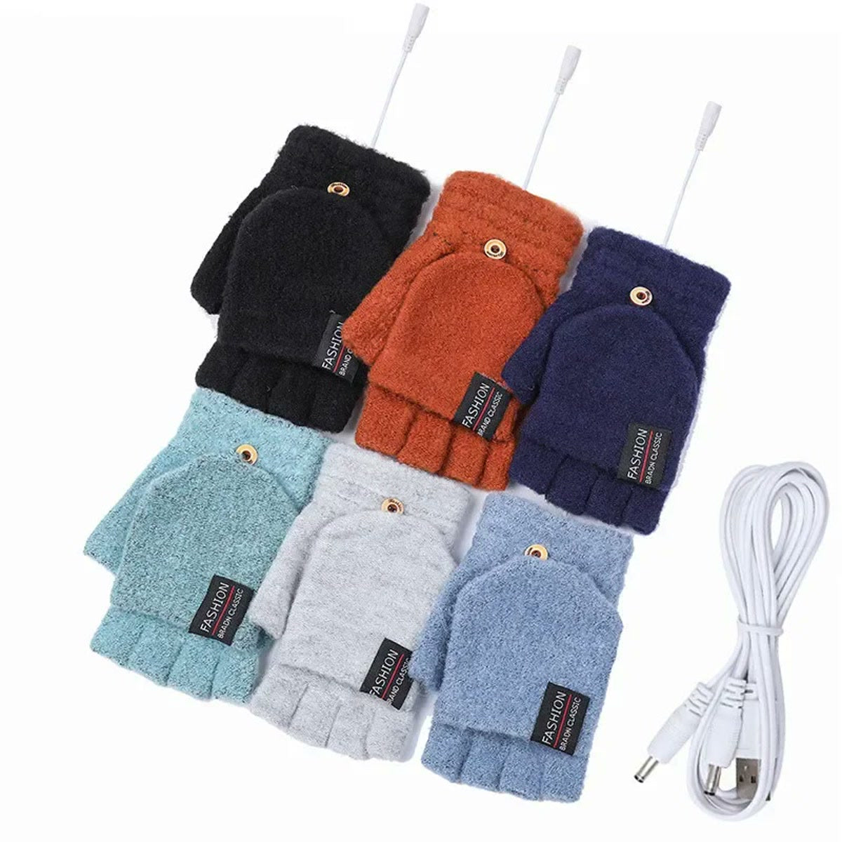 Les six coloris des mitaines chauffantes USB