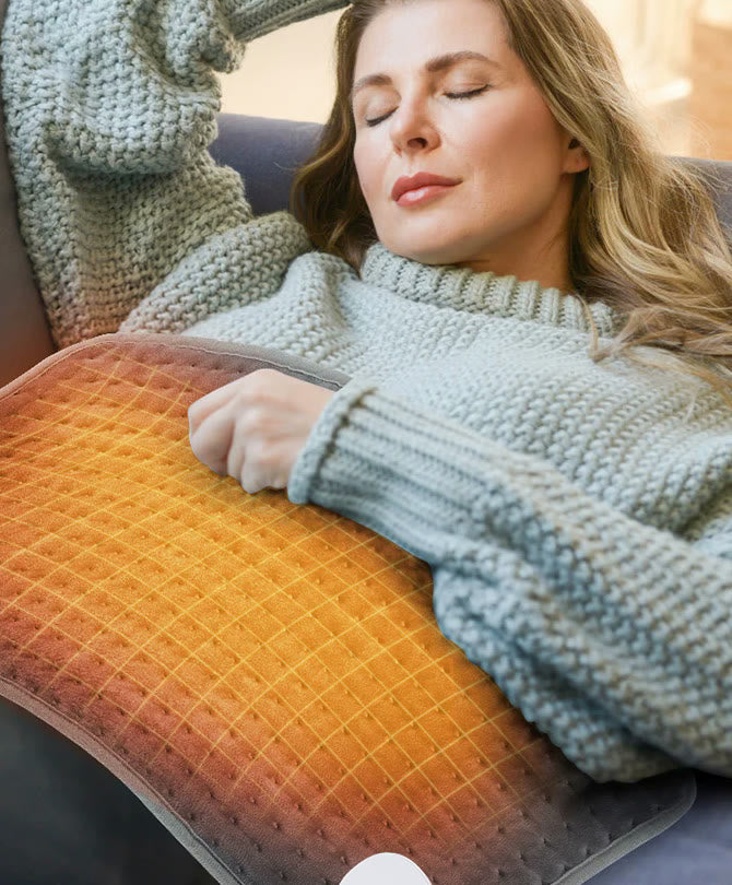 Coussin chauffant dos et ventre 58 × 29 cm, secteur, 9 niveaux