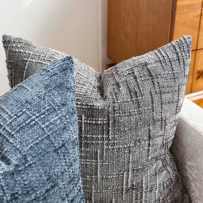 Housse de coussin en chenille texturée, housse seule