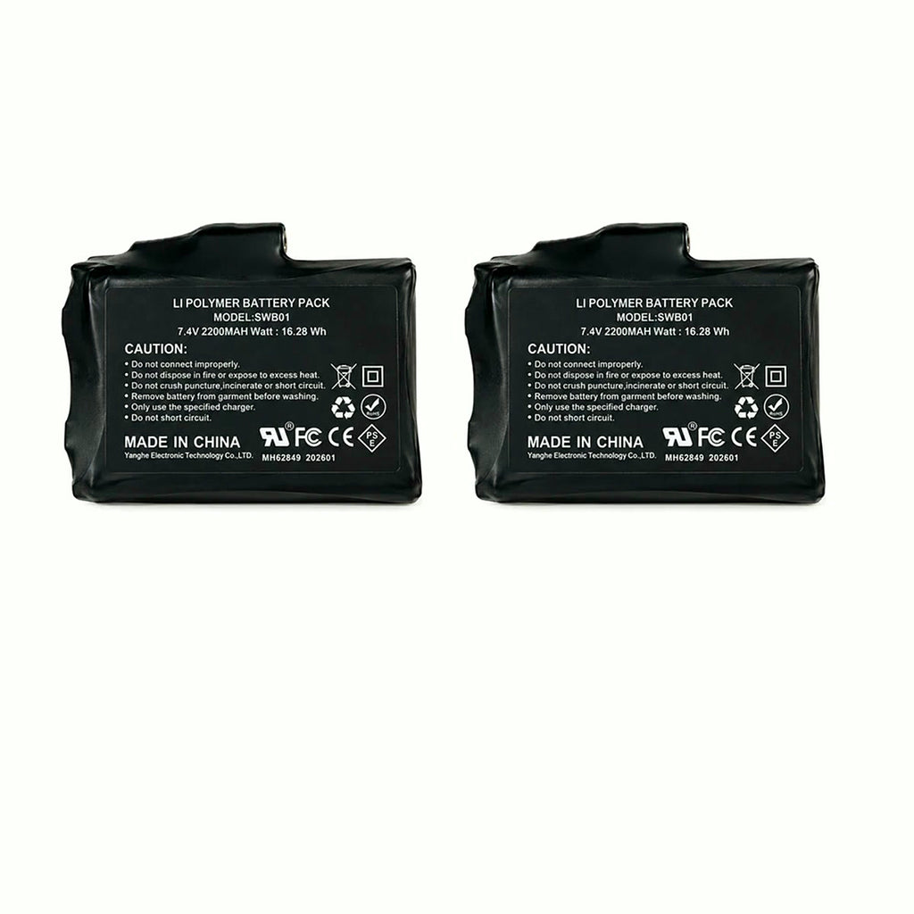 Les deux batteries 7,4 V 2 200 mAh du lot
