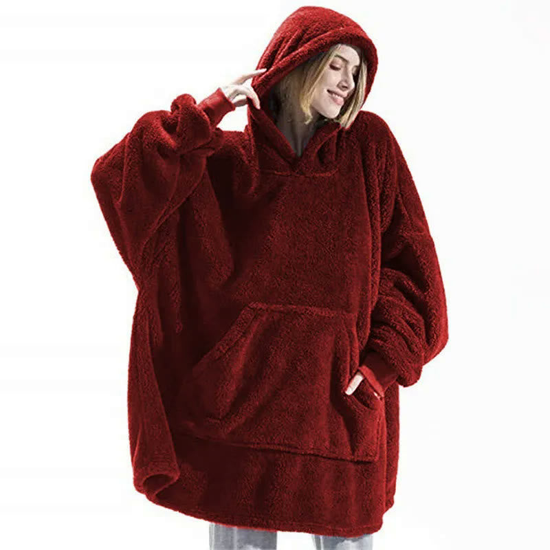 Le sweat plaid en sherpa, coloris bordeaux