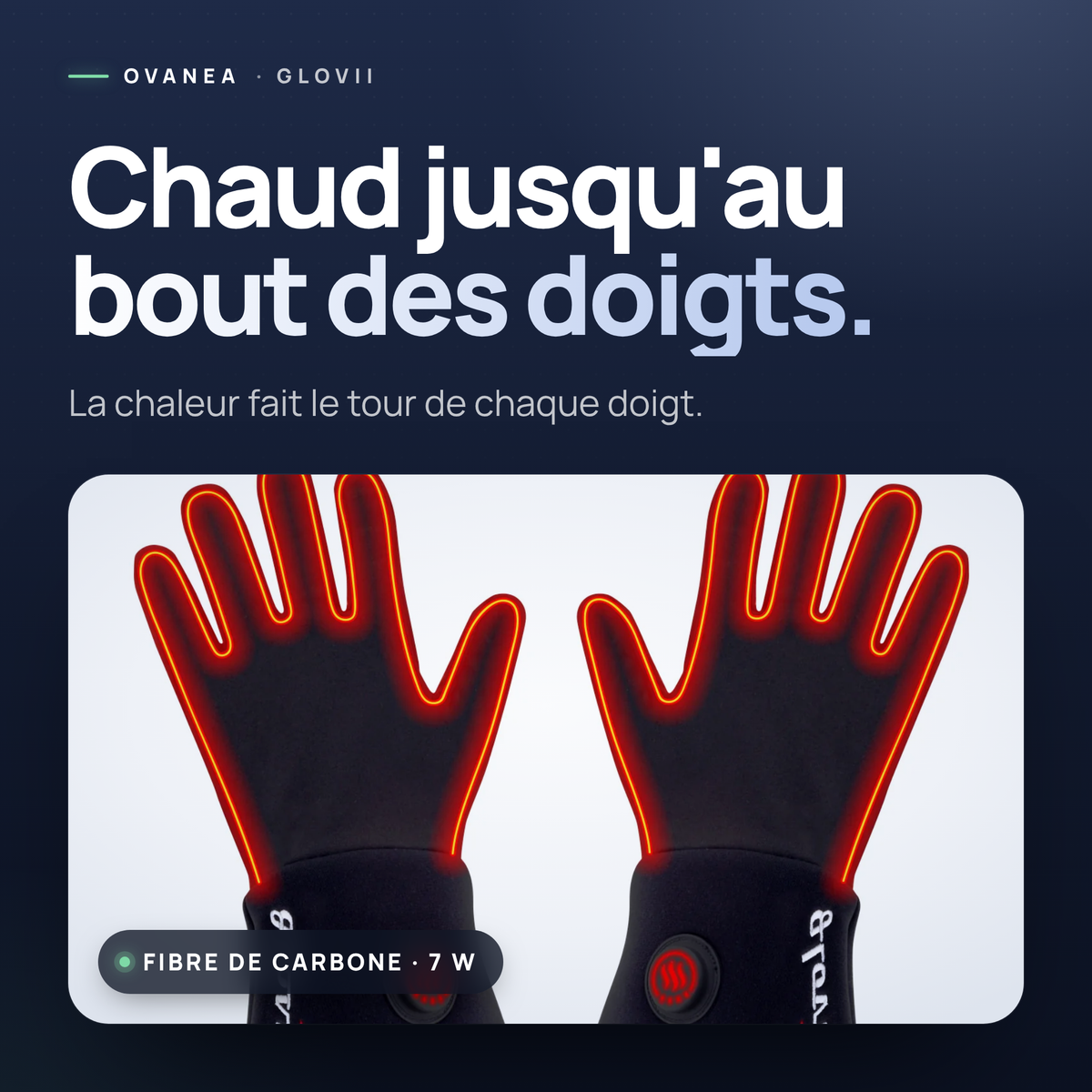 Gants chauffants Glovii : chaud jusqu’au bout des doigts, la chaleur fait le tour de chaque doigt