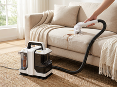 Shampouineuse OVANEA utilisée sur un canapé