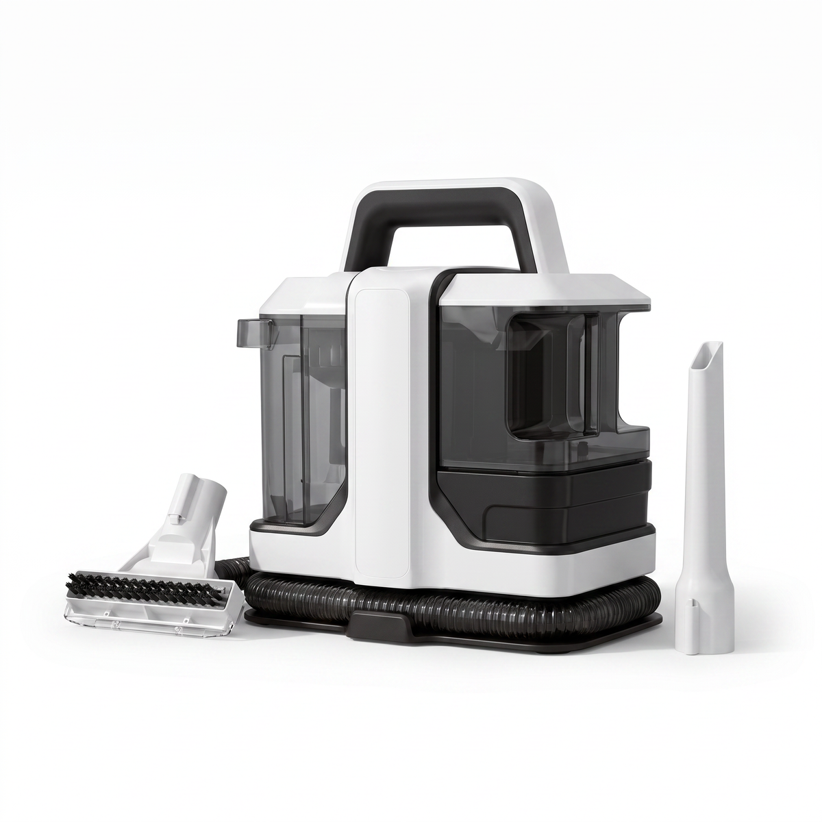 Shampouineuse Multi-surfaces OVANEA 450W 12000Pa sur fond blanc - aspirateur laveur canapé tapis moquette
