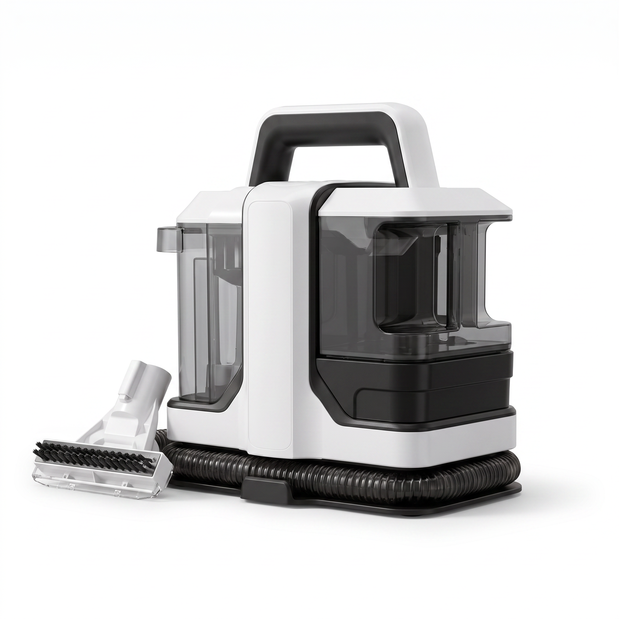 Shampouineuse Multi-surfaces OVANEA 750W 15000Pa sur fond blanc - aspirateur laveur puissance maximale canapé tapis voiture