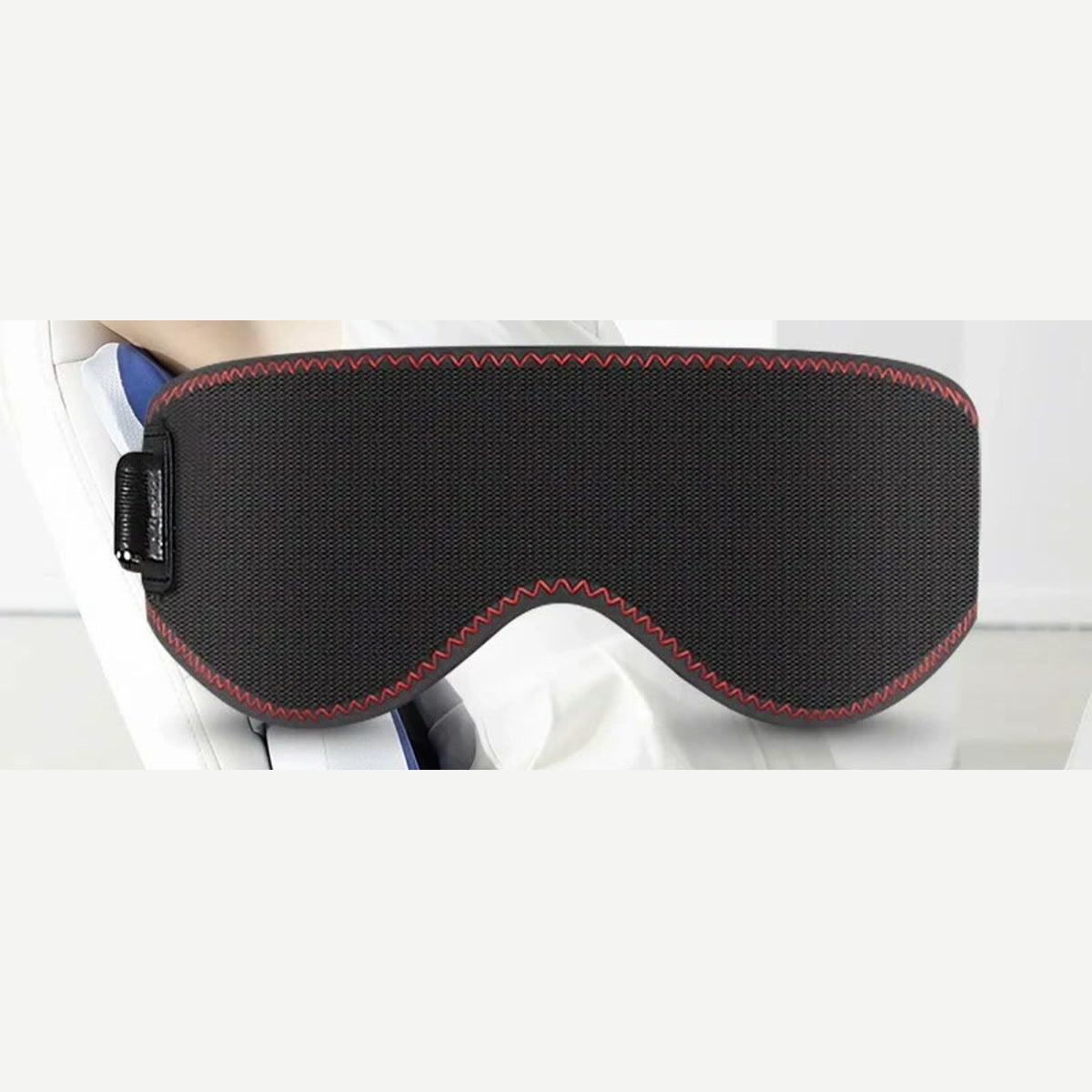Masque chauffant pour les yeux, noir à surpiqûres rouges
