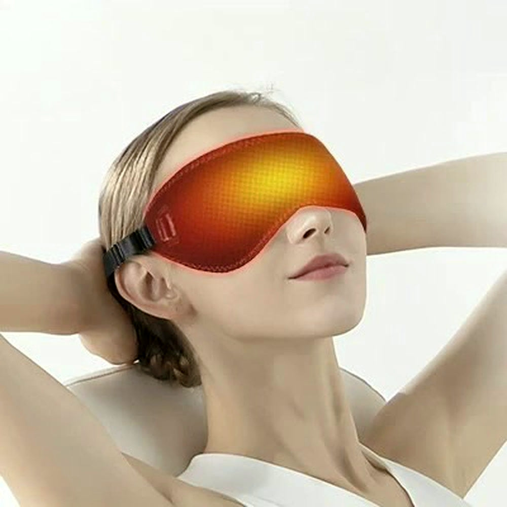Pause détente avec le masque chauffant pour les yeux, zone chauffante illustrée